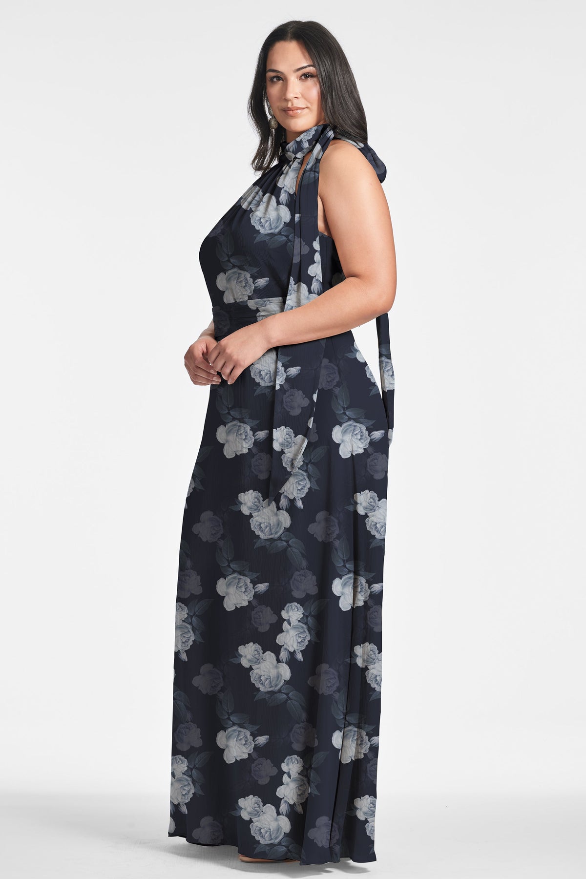 Kayla Gown in Midnight Glacial Rose