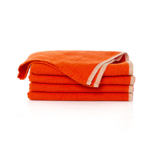 Chunky Linen Napkins in Orange, Set of 4