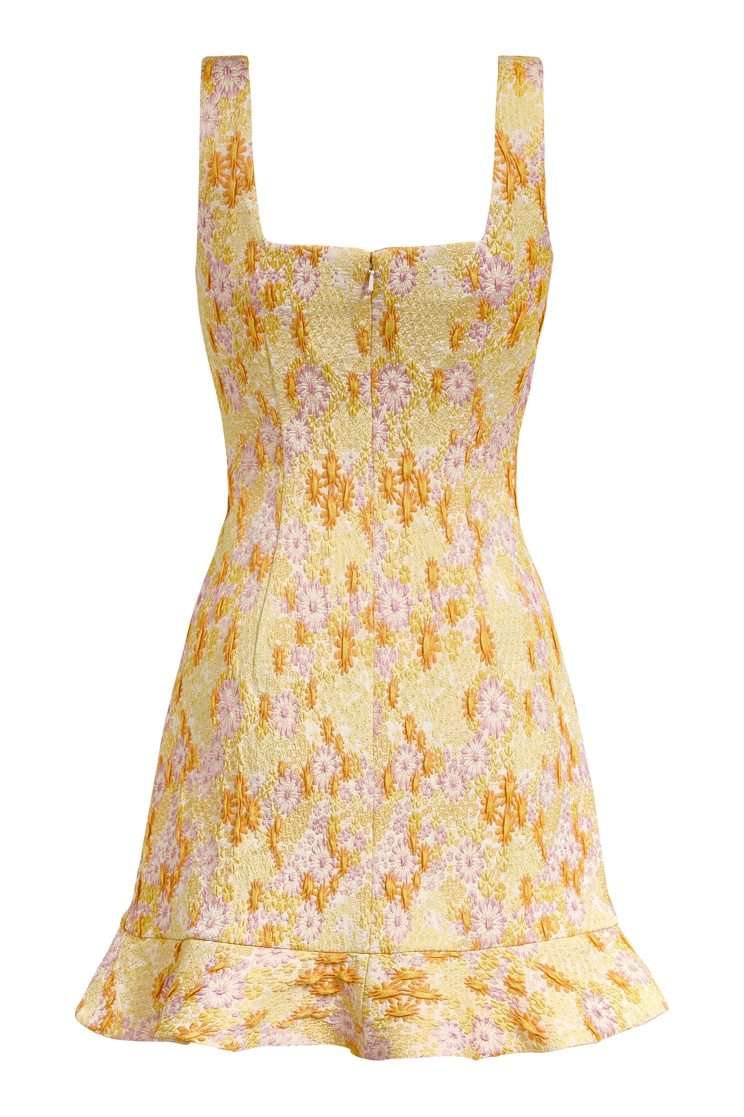 Kira Daisy Stretch Brocade Mini Dress
