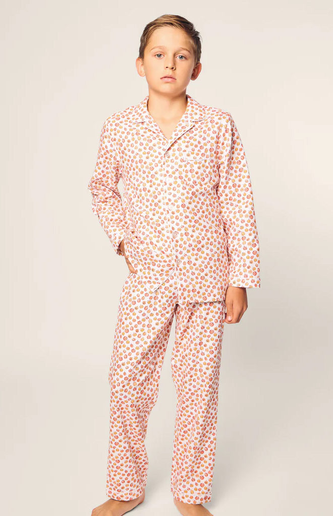 Kid’s Twill Pajama Set in Pumpkin Patch