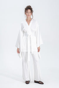 Silky Satin Kimono Pajamas