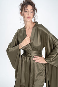 Silky Satin Kimono Pajamas