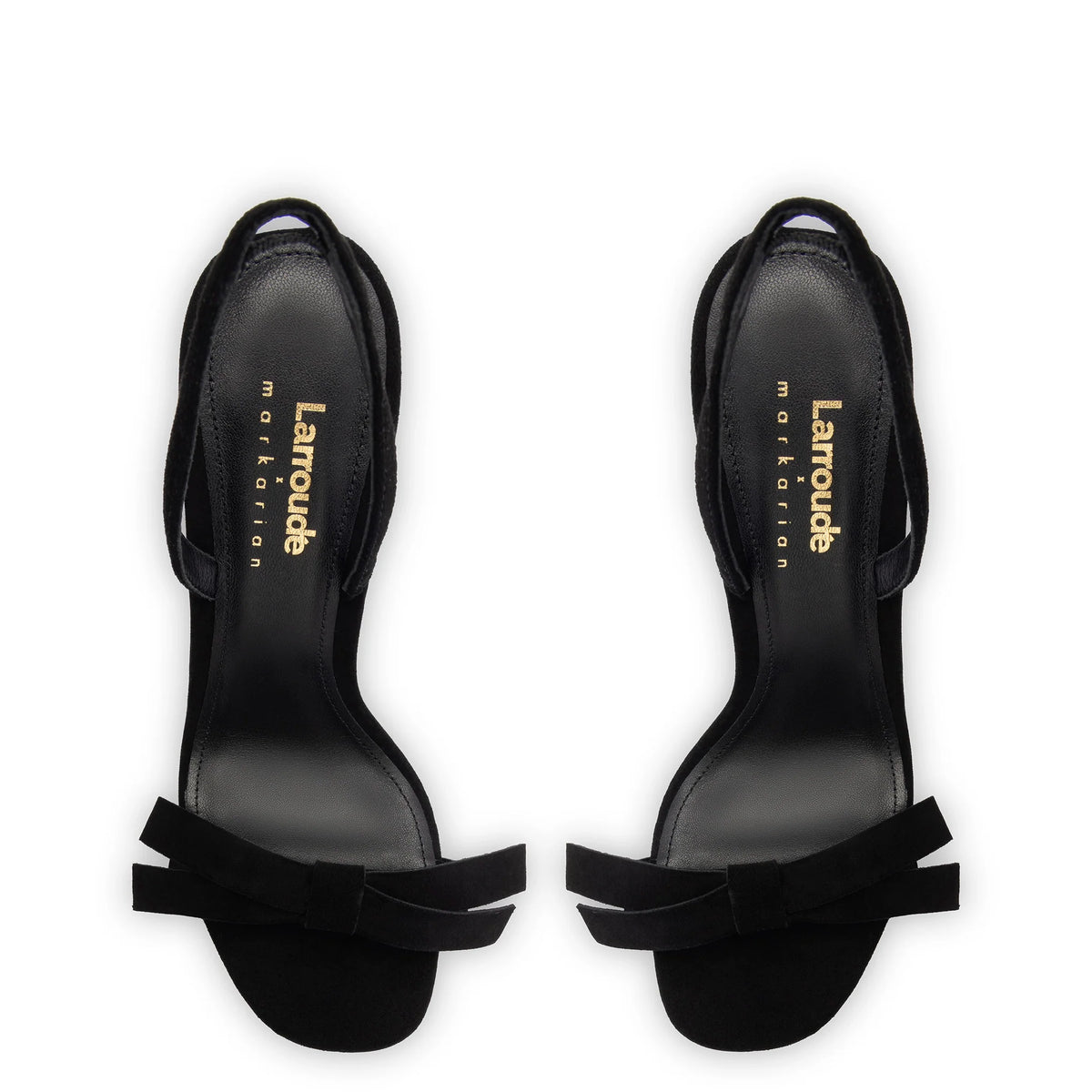 Larroudé x Markarian Sandal In Black Suede