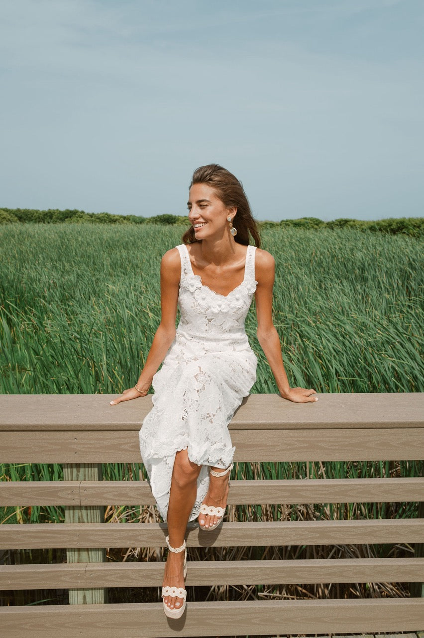 Dolly Broderie Sandal In Natural Raffia