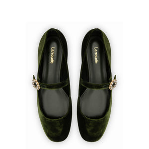 Blair Ballet Flat In Bosco Velvet