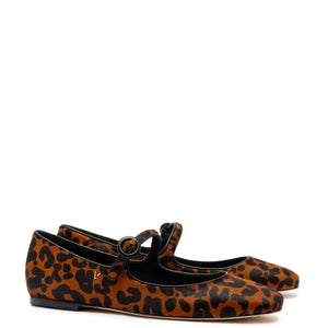 Blair Ballet Flat In Leopard Print Calf Hair