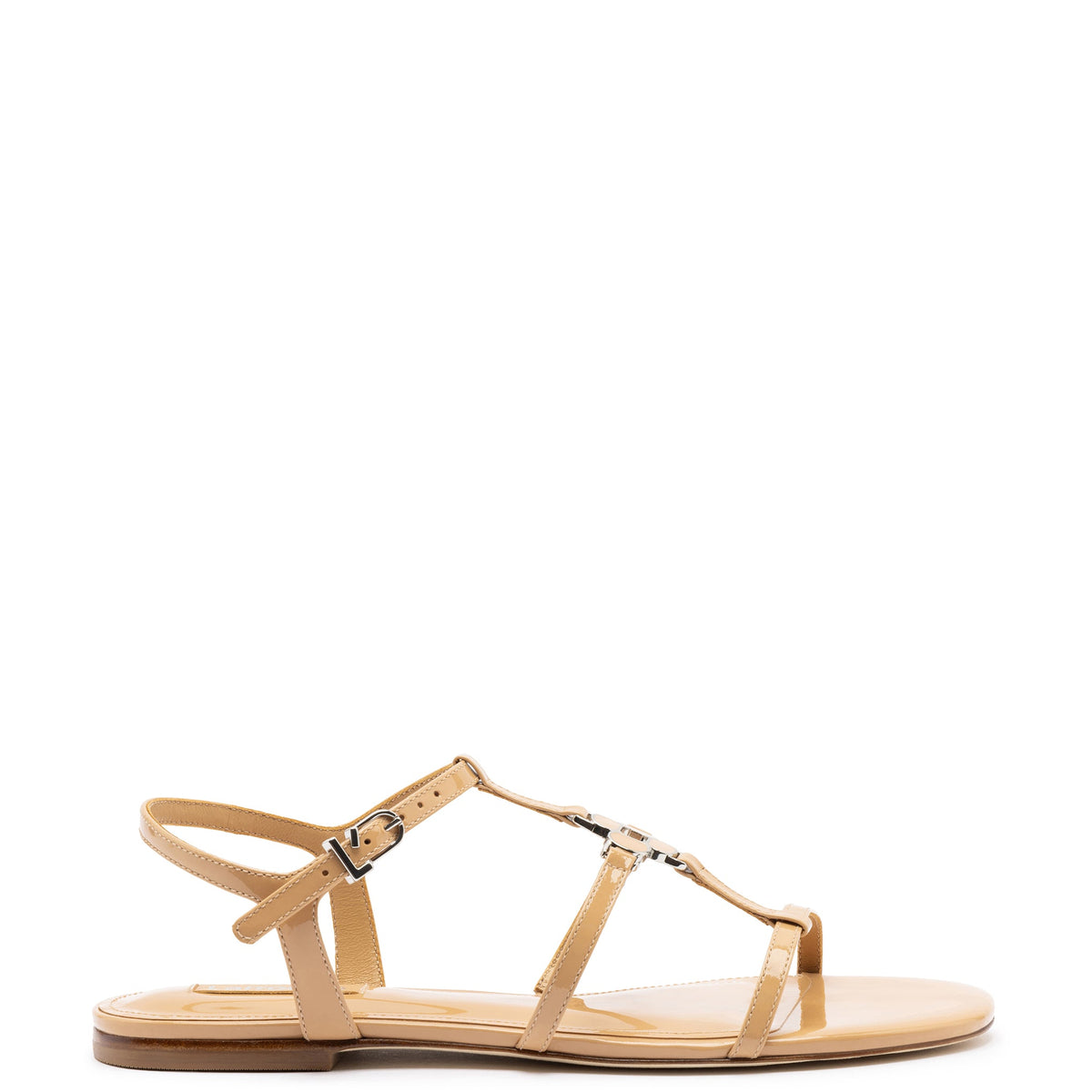 Hana Flat In Tan Patent Leather