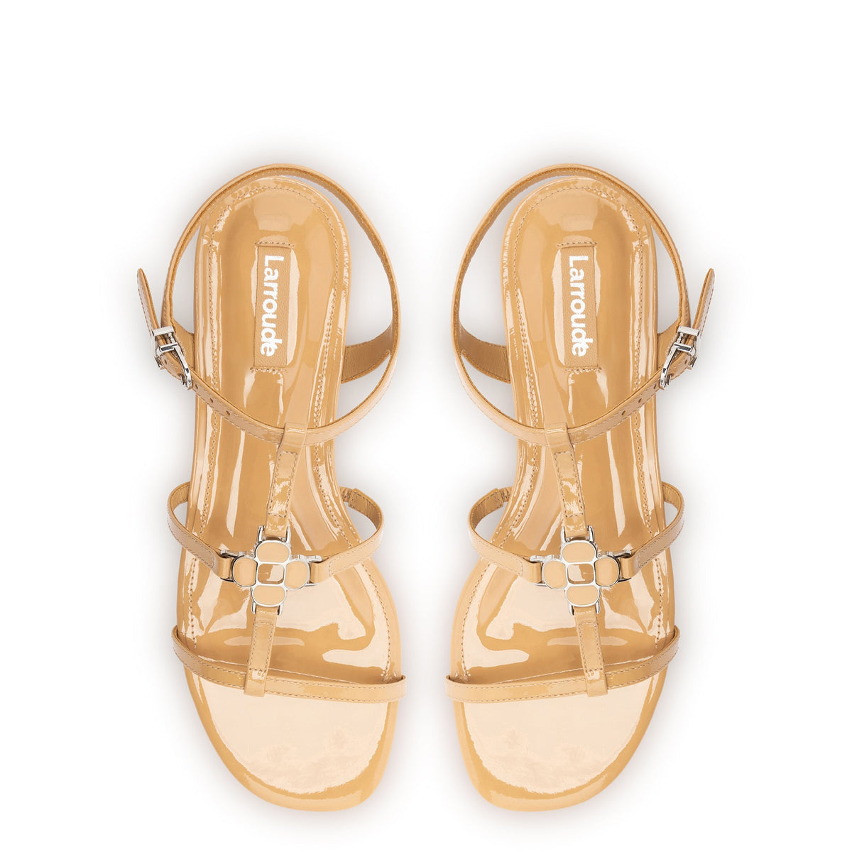 Hana Flat In Tan Patent Leather