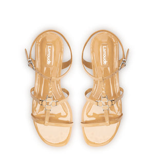 Hana Flat In Tan Patent Leather