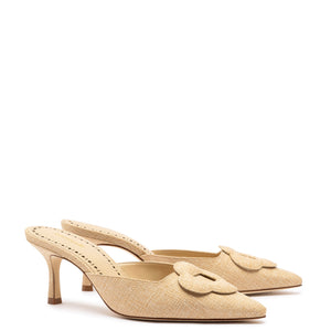 Flora Pump In Beige Raffia