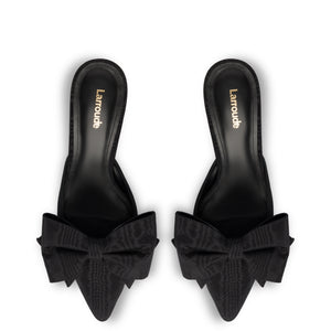 Mini Elle Pump In Black Fabric