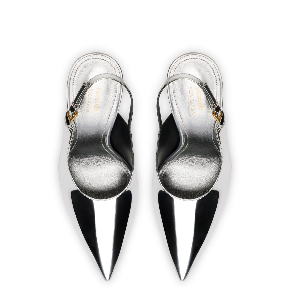 Larroudé x Altuzarra Pump In Silver Specchio