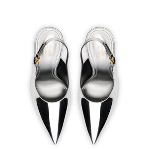 Larroudé x Altuzarra Pump In Silver Specchio