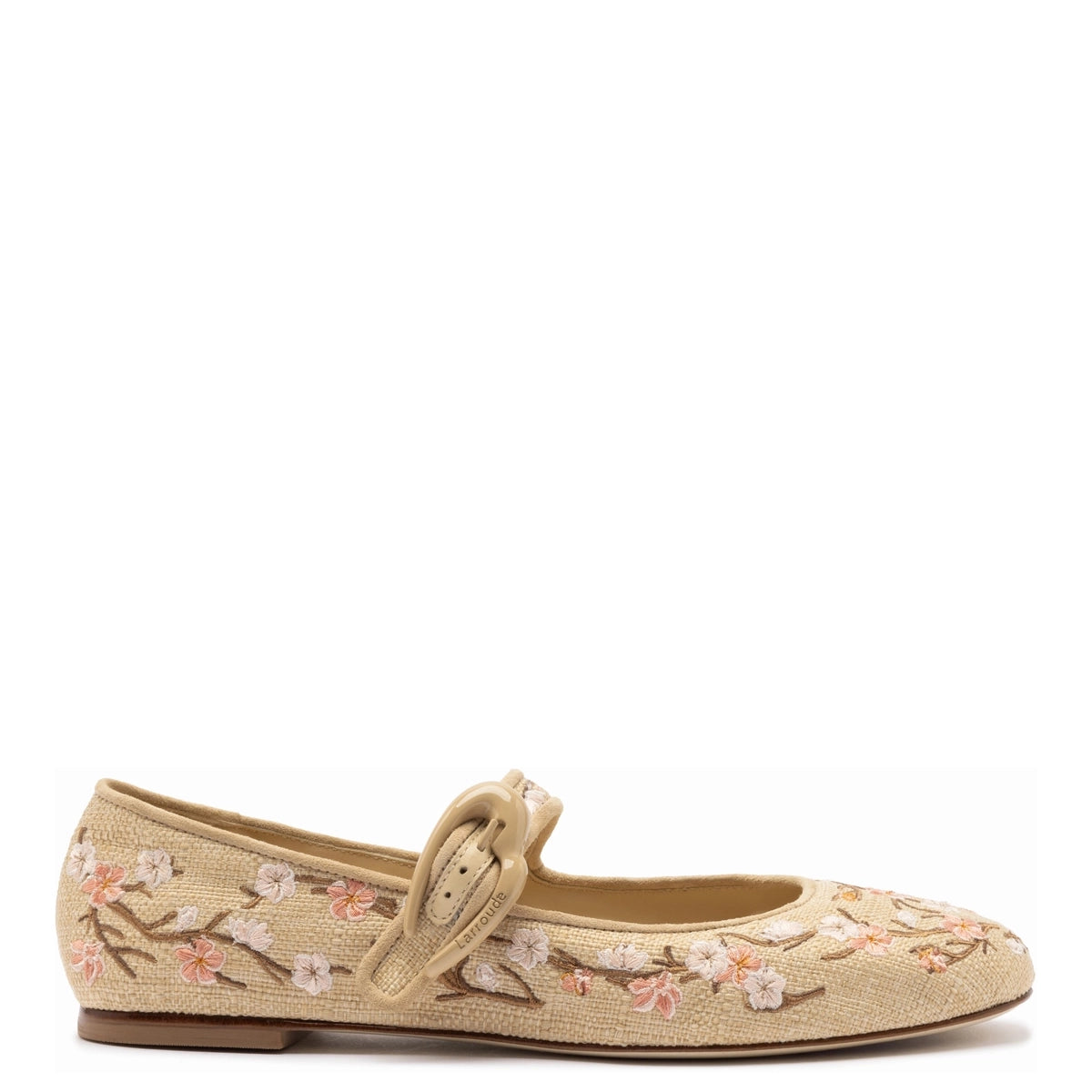 Verona Ballet Flat in Beige Sakura Printed Raffia