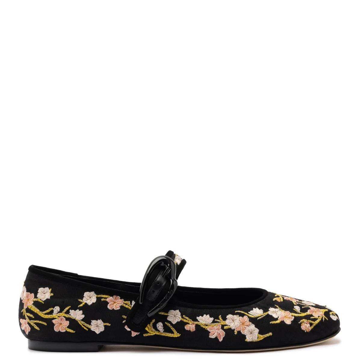 Verona Ballet Flat in Black Sakura Printed Fabric