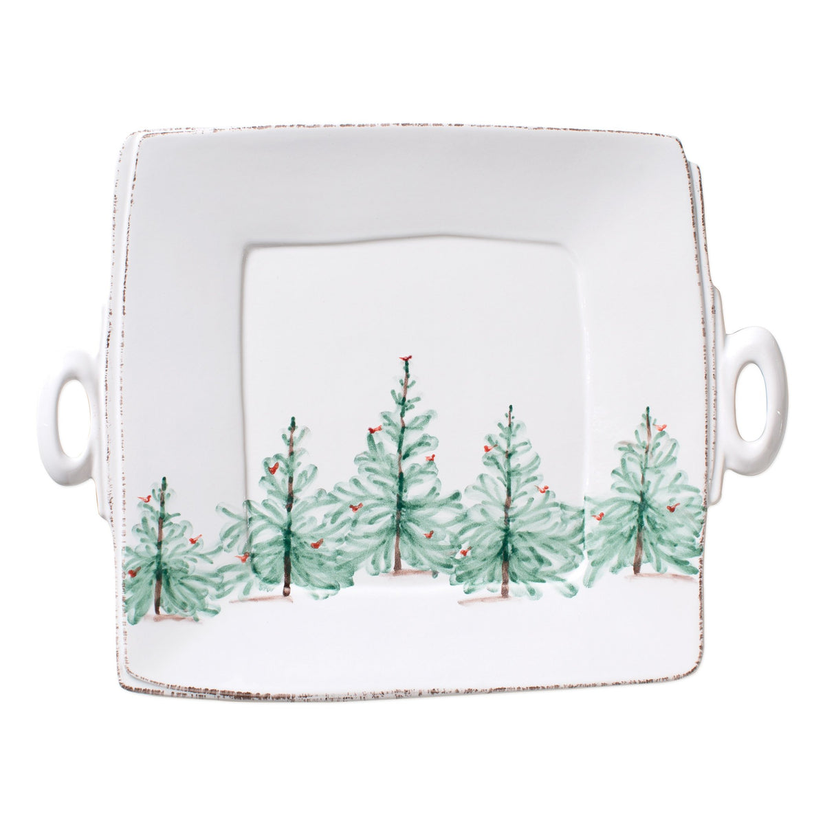 Lastra Holiday Handled Square Platter