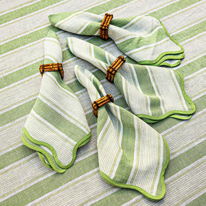 Cabana Stripe Napkin, Set of 4 in Seagrass