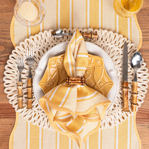 Cabana Stripe Napkin, Set of 4 in Sunshine