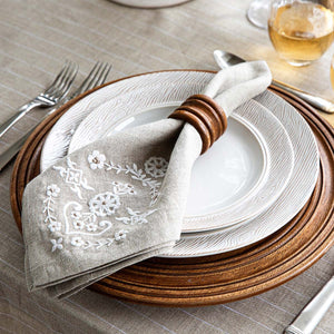 Heidi Emroidered Napkin in Natural