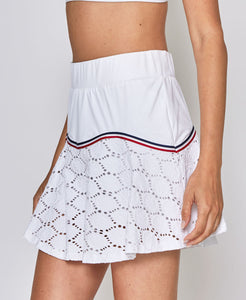 Floral Team Skort in White