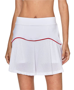 Performance Team Skort in White with Red Trim