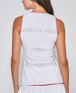 Zip Front Tank in White