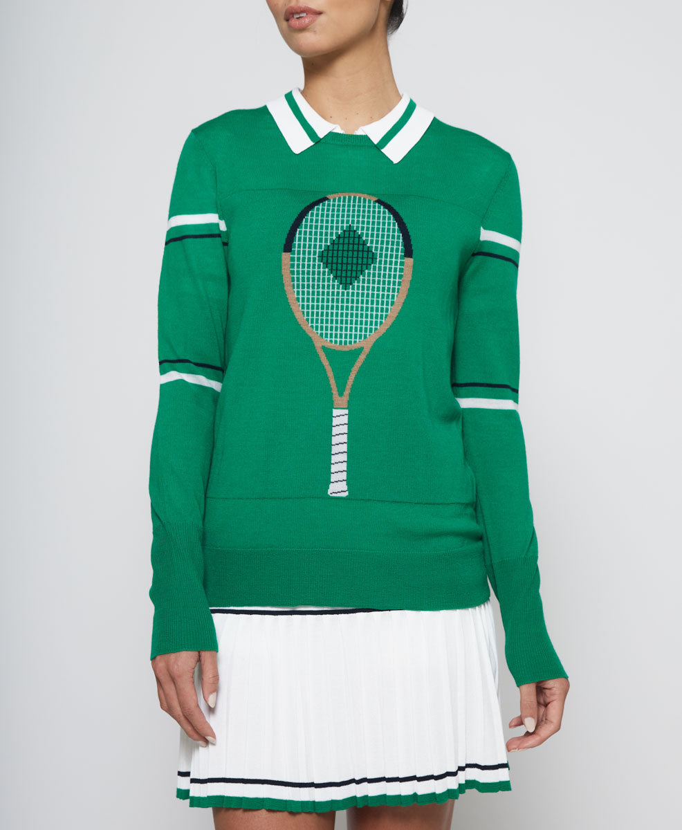 Racquet Sweater in Green