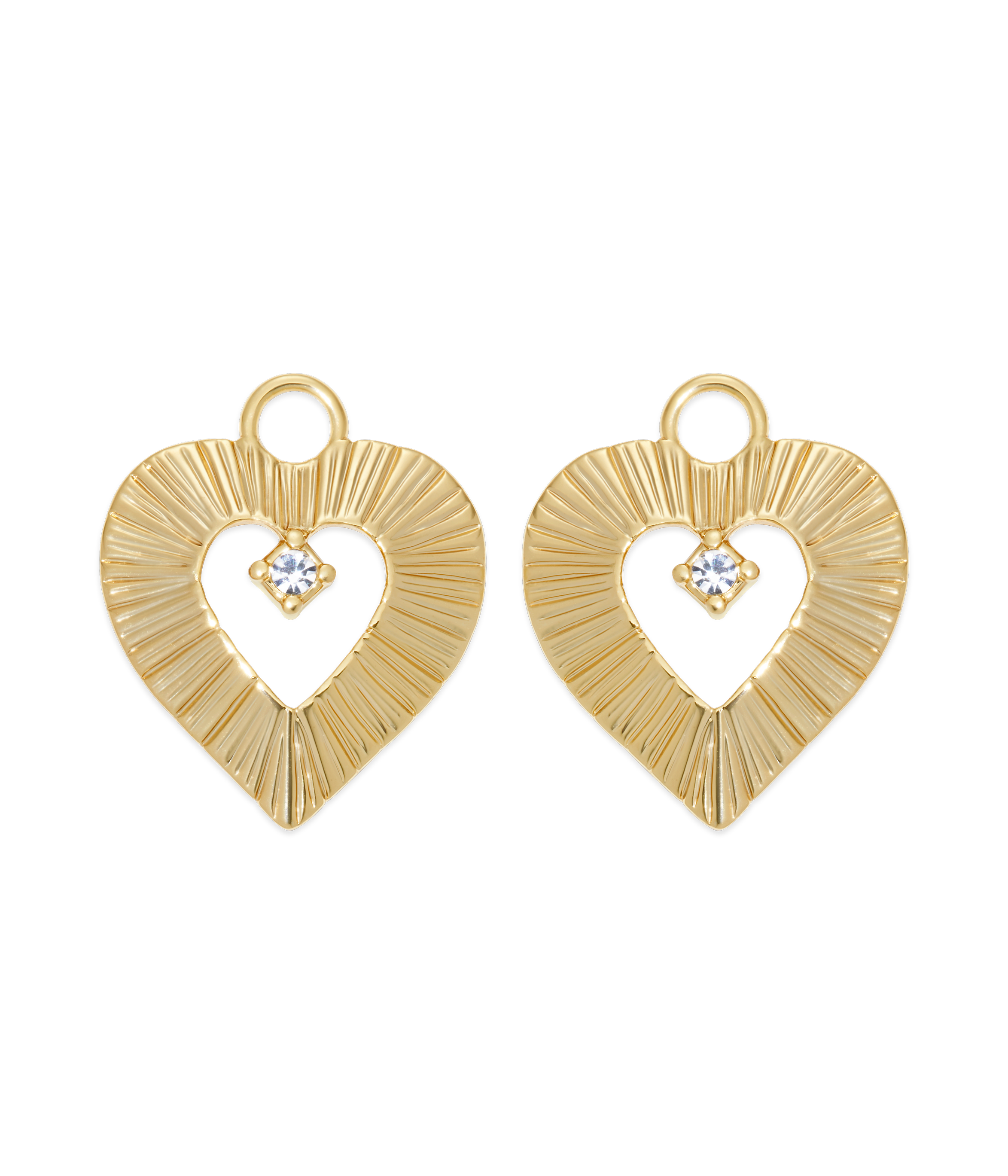 Heart Huggie Charms in Gold