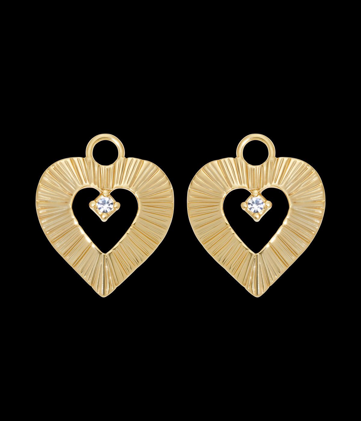 Heart Huggie Charms in Gold