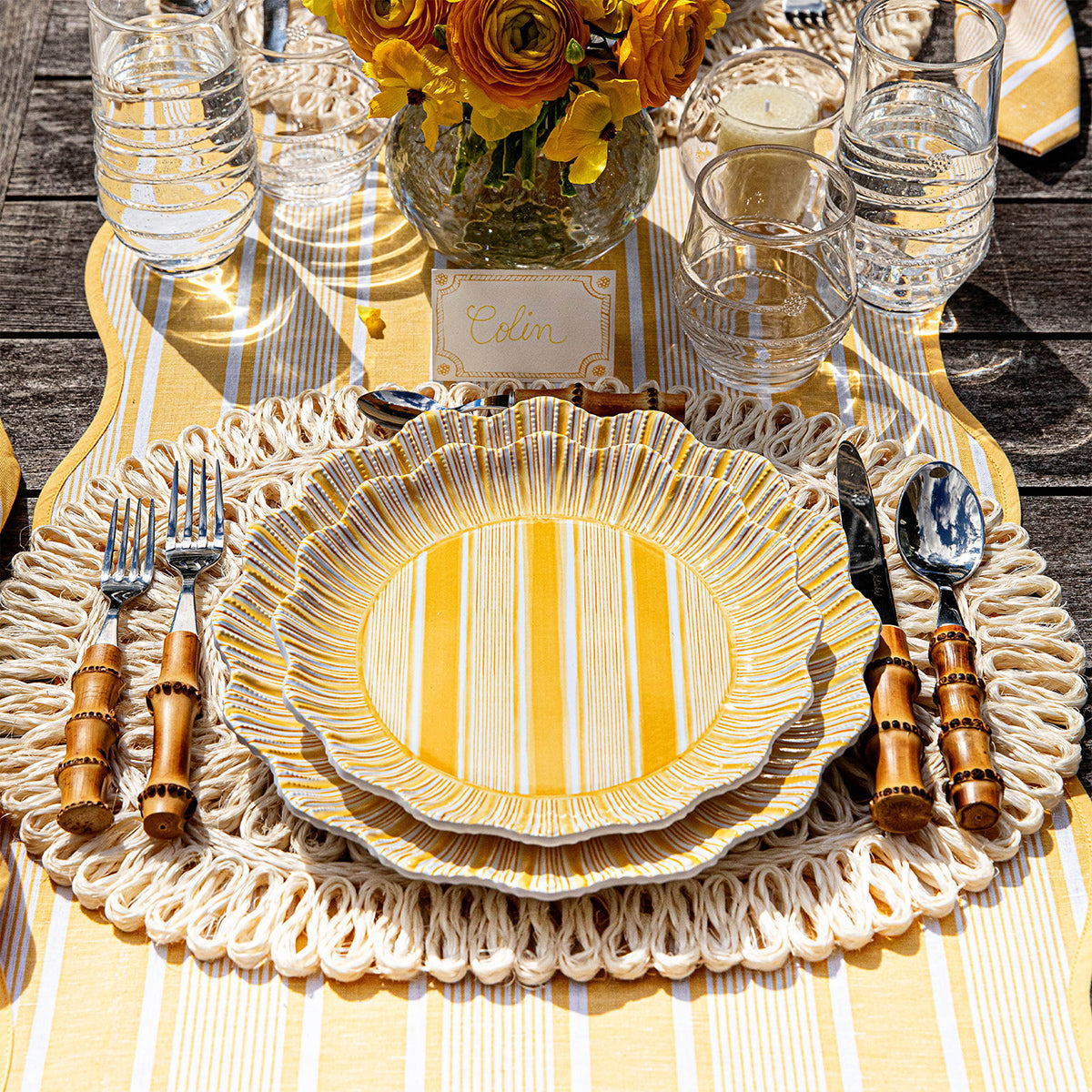 Straw Loop Oval Placemat in Whitewash