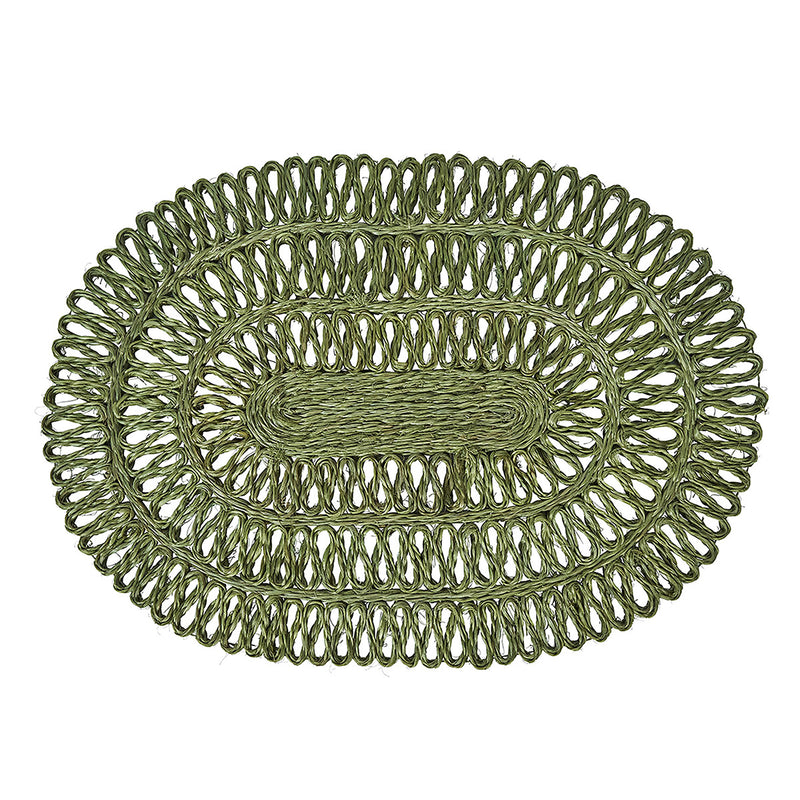 Straw Loop Oval Placemat in Seagrass