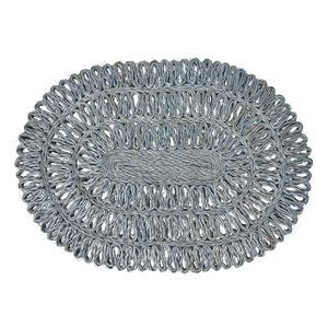 Straw Loop Oval Placemat in Chambray