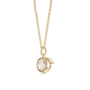 Small Round Gold Locket Pendant on Adjustable Rolo Gold Chain