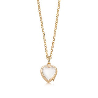 Small Heart Locket Pendant on Adjustable Rolo Gold Chain