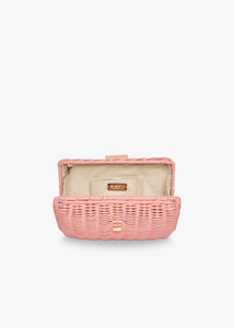Lou Wicker Straw Clutch Bag