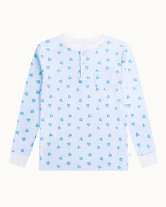 Love Heart Pajama in Child Blue