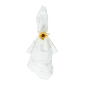 Meadow Walk Daffodil Napkin Ring, Set of 4 in Yellow