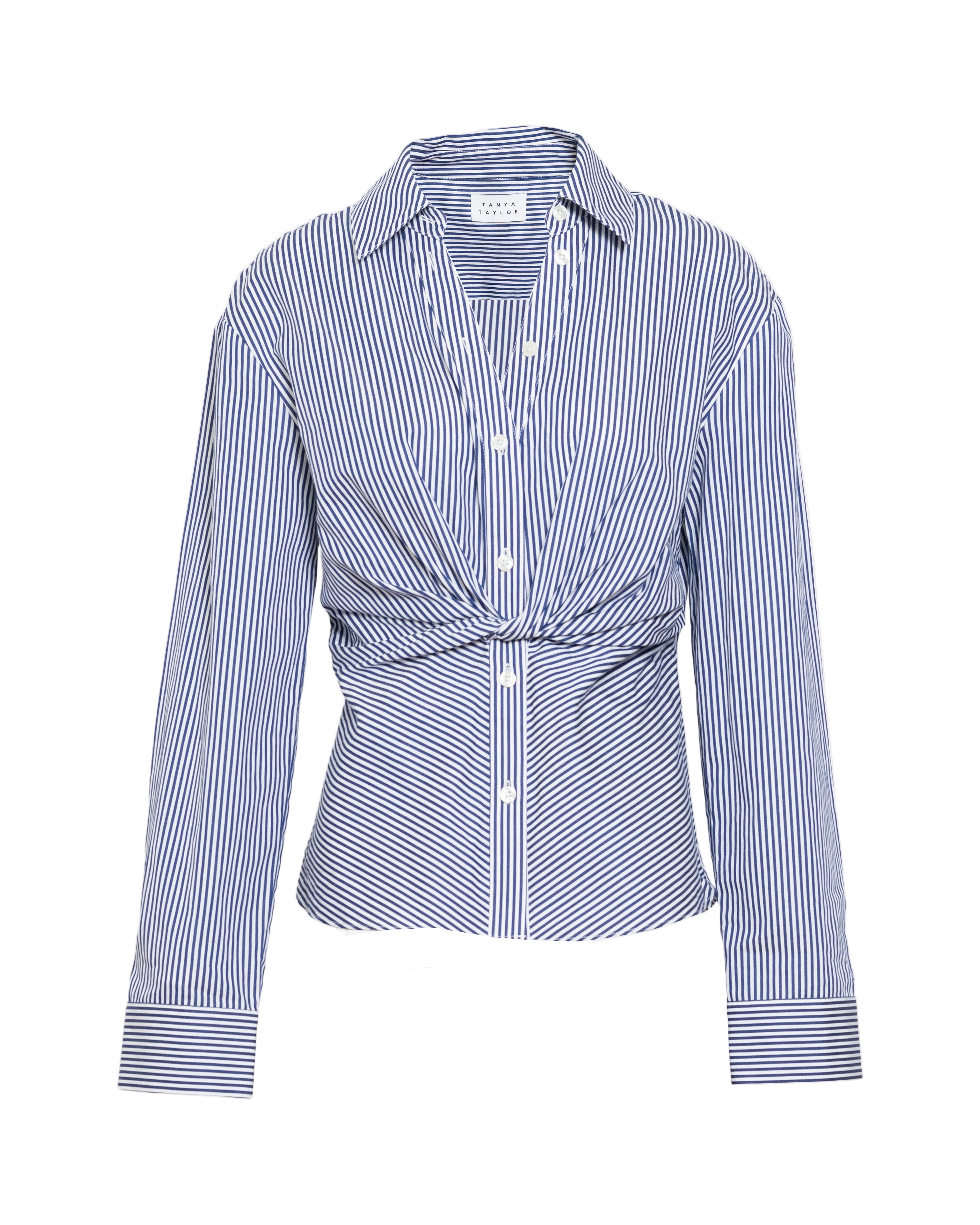 Long Sleeve Oakley Top in Blue & Optic White