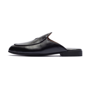 Black Leather Milano Mule