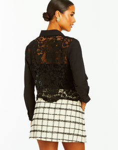 Leon Lace Top in Black Lace