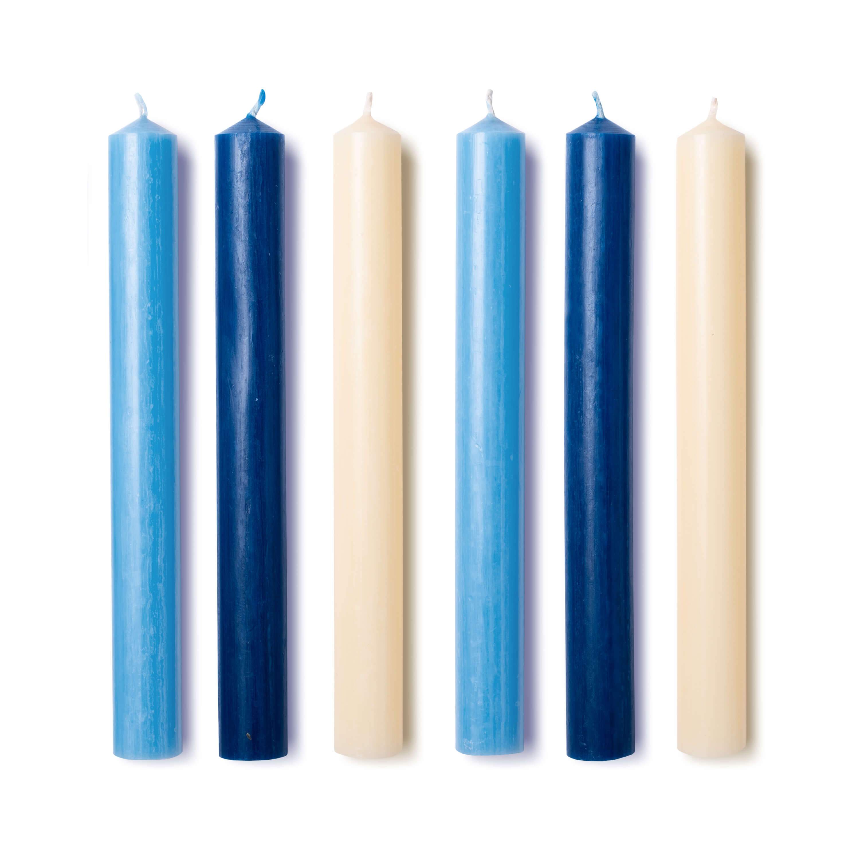 Issy Granger | Blue Wax Coloured Dinner Candles 