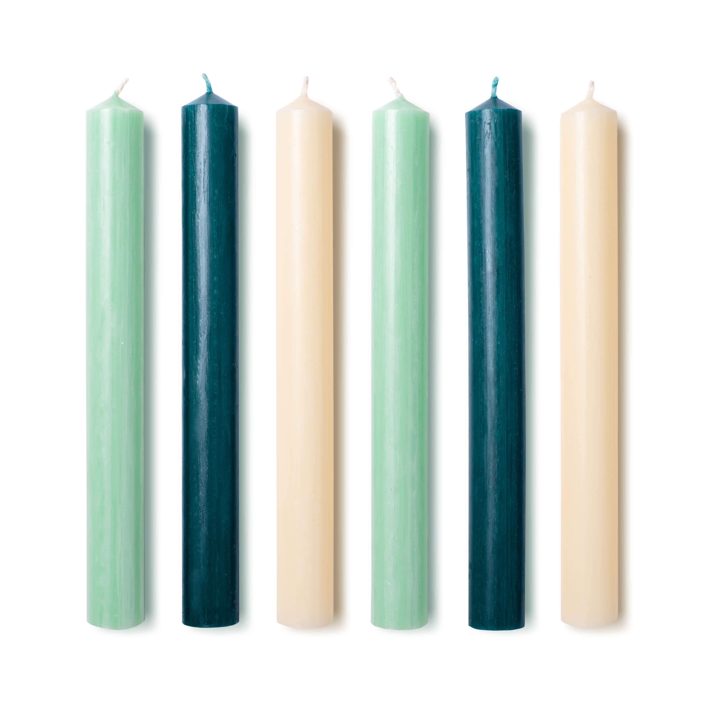 Issy Granger | Green Wax Coloured Dinner Candles 