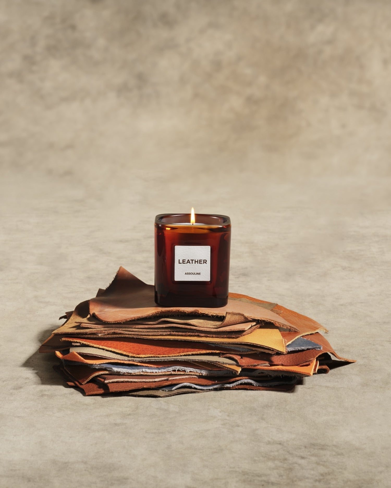 Library Candle in Leather