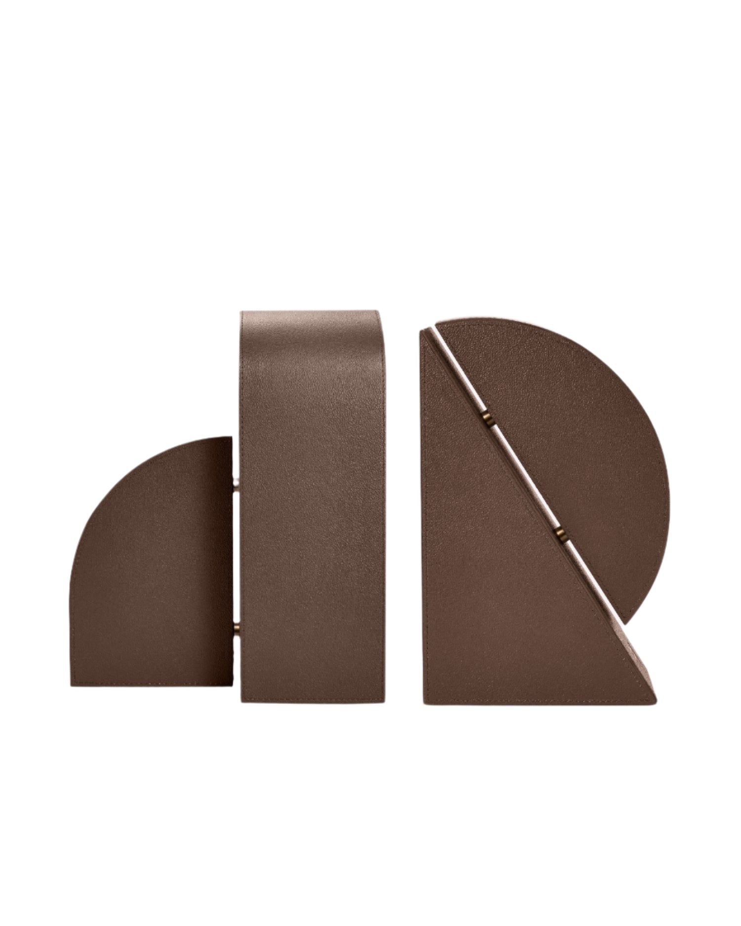 Cubist Bookends Set in Brown
