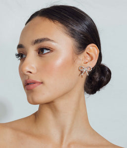 London Bow Earrings in Cyrstal