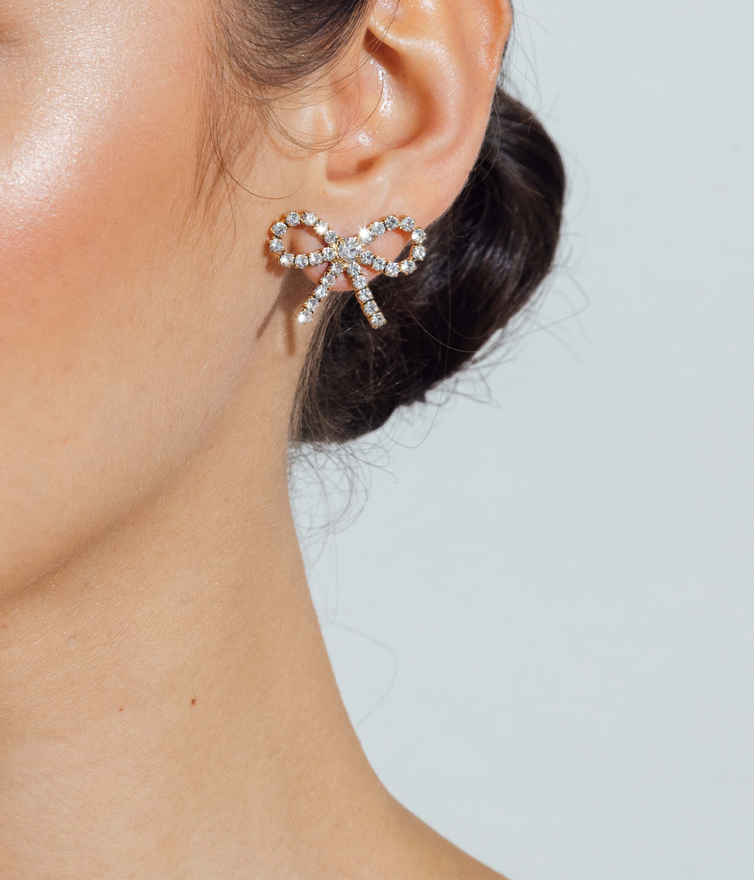 London Bow Earrings in Cyrstal