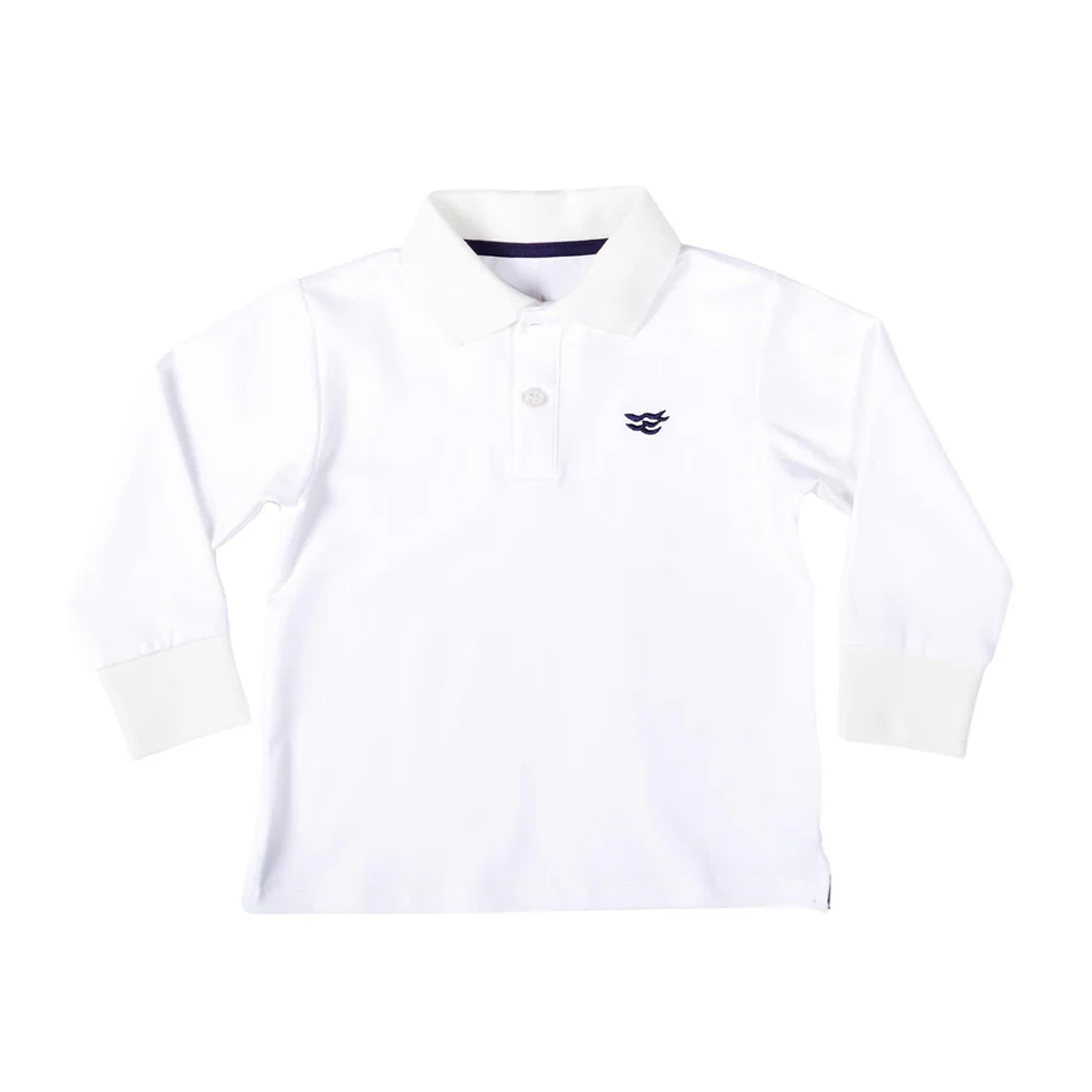 Long Sleeve Carter Polo in Classic White