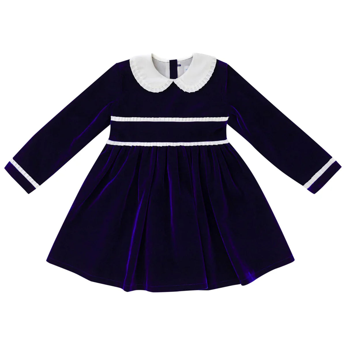 Long Sleeve Grace Dress in Midnight Blue Velvet