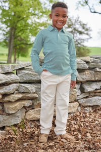 little english classic childrens clothing boys striped hunter green long sleeve polo