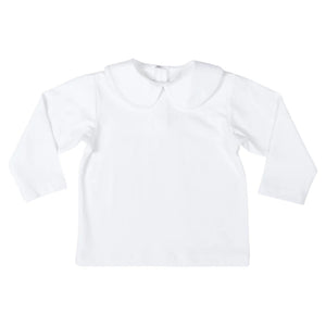 Long Sleeve Teddy Peter Pan in Classic White